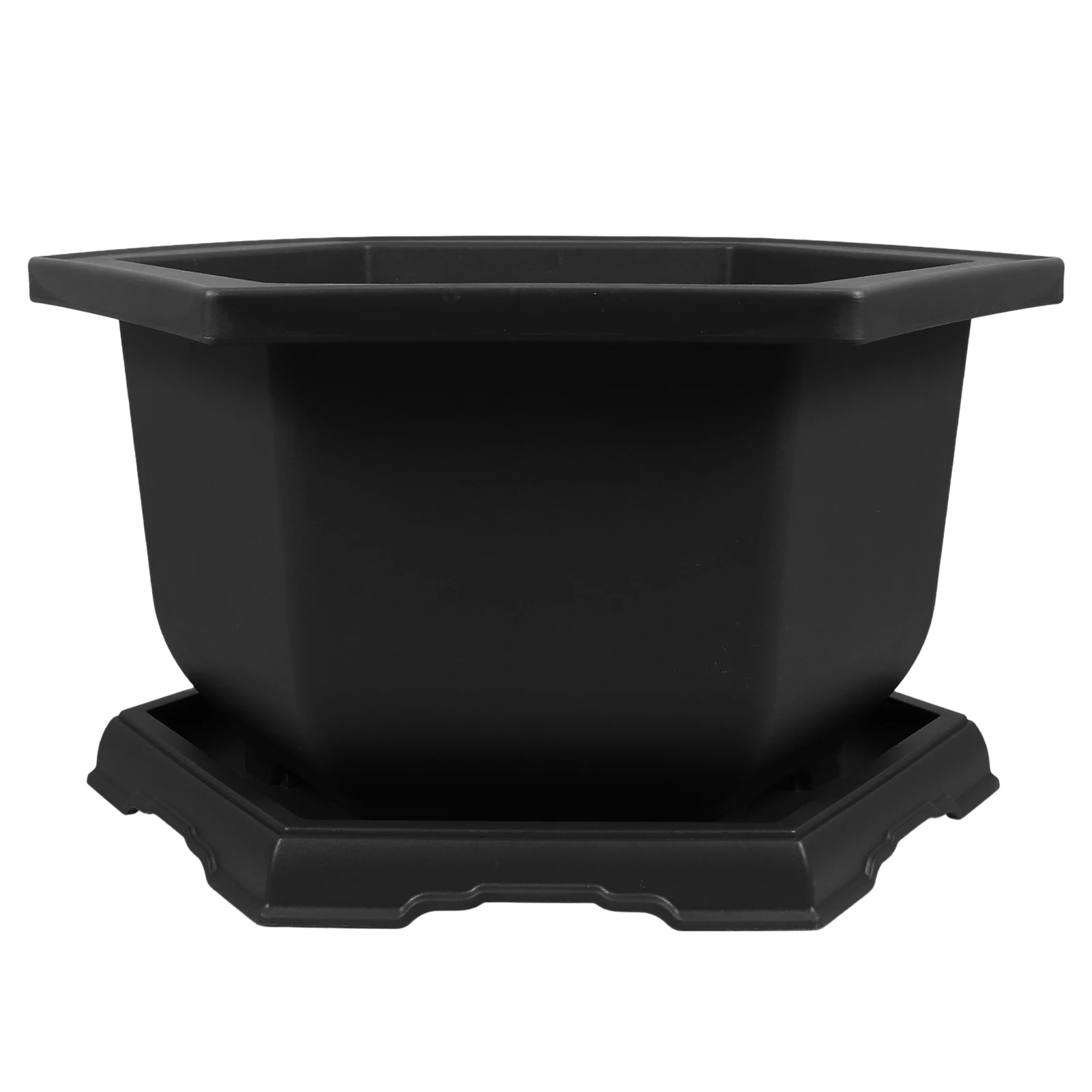 

Hexagonal Thickened Planters Dark Brown PP Big Pots Outdoor Flowerpot Plants Nursery Planter Pot Decorative Household Bonsai