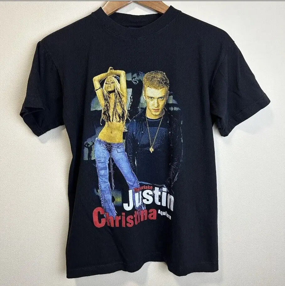 Vintage Justin Timberlake Justified Stripped Tour Shirt Christina Aguilera