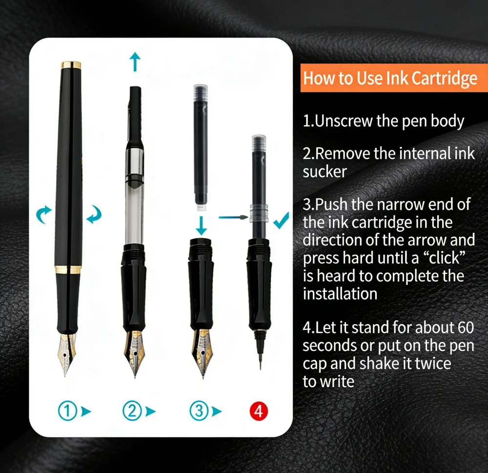 Hero Brand 10/50 Stück Nicht-Kohlenstoff-Tintenpatronen, Nachfüllungen, 2,6 mm/3,4 mm, Schwarz, Blau, Füllfederhalter, Verbrauchsmaterialien, Schul- und Bürobedarf – Detail 5