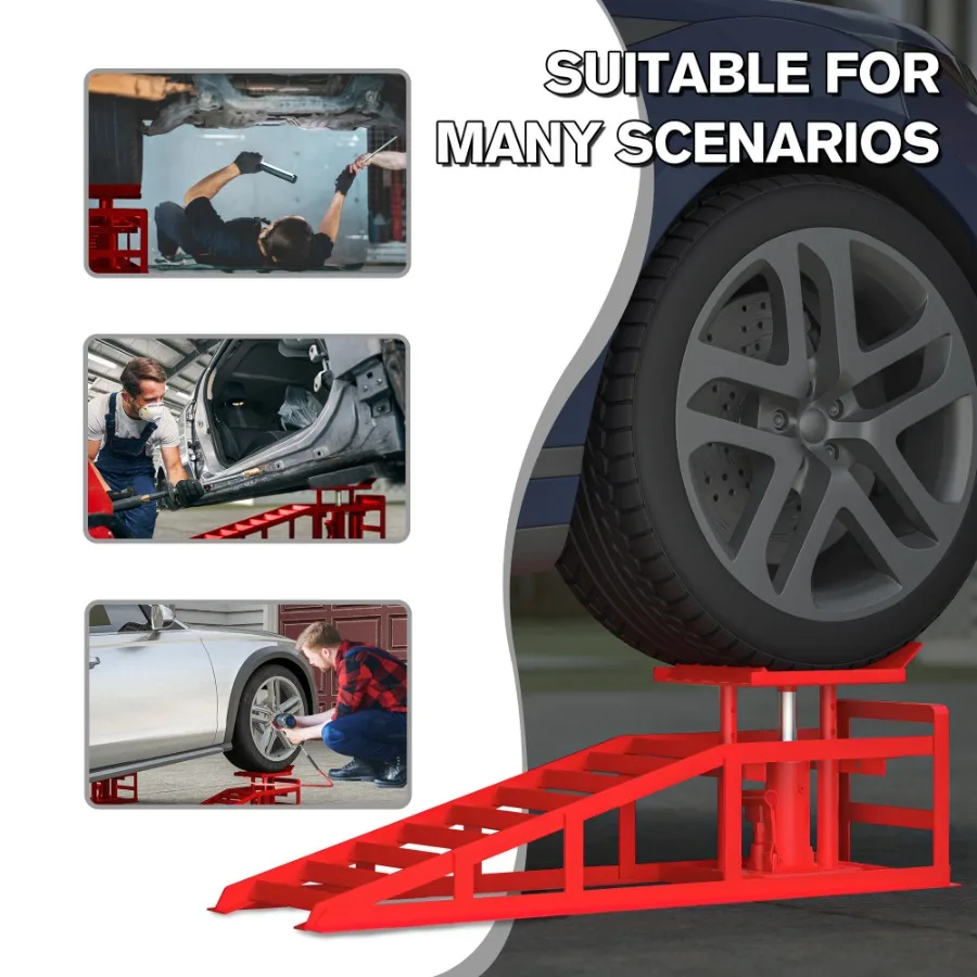 Rampas hidráulicas para carro, 2 pacotes, 5t, 11000lbs, baixo perfil, serviço de elevação, caminhão, reboque, garagem, altura, rampas hidráulicas para veículos r