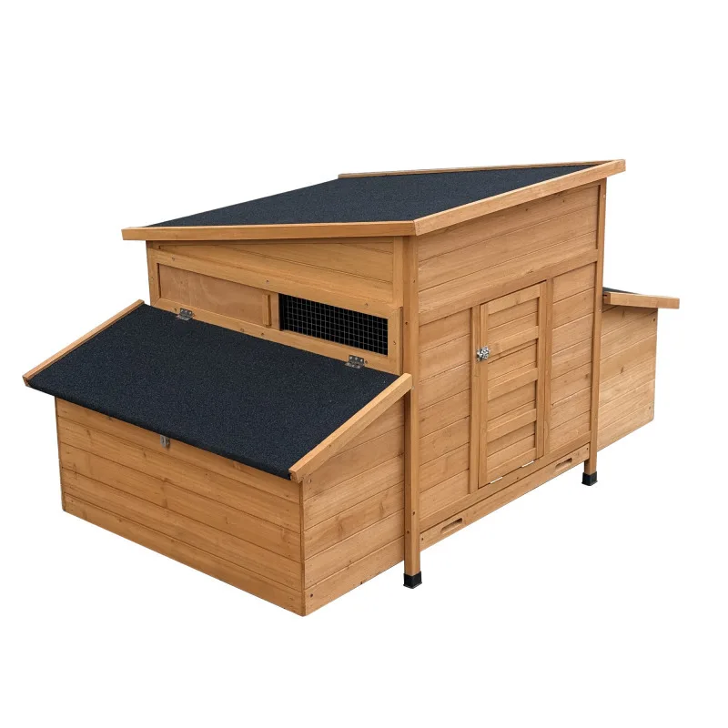 

Coop 55" Large Wooden Hutch With 6 Nesting Boxes Outdoor Hen House Chicken Cage Wooden Outdoor