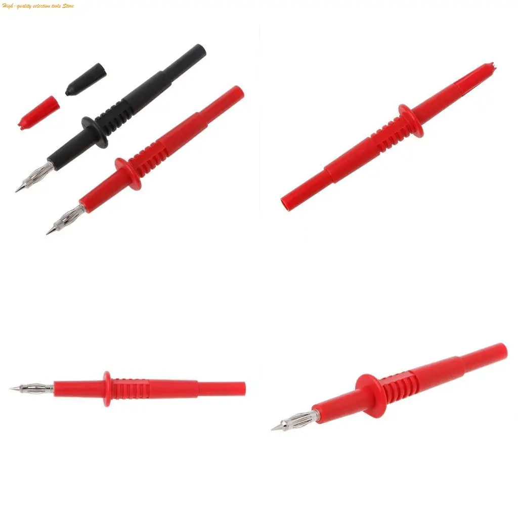 203F 2 Pcs Copper Rod Multimeter Testing Probe 4mm Socket Type Probe Banana Connector