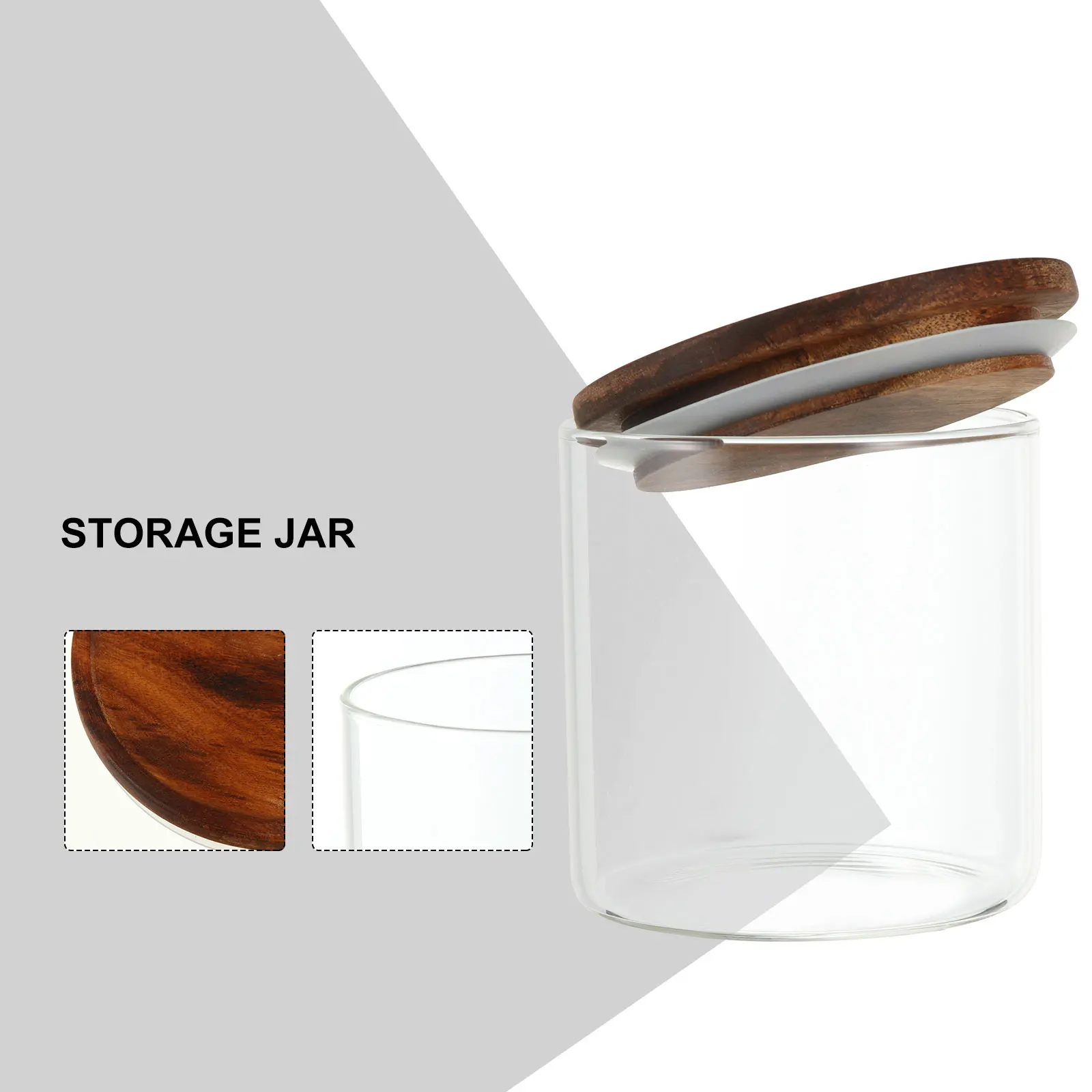 

1pc Glass Airtight Food Storage Jars Moisture Proof Thickened Tea Candy Container Transparent Jar for Grains Dried Fruits