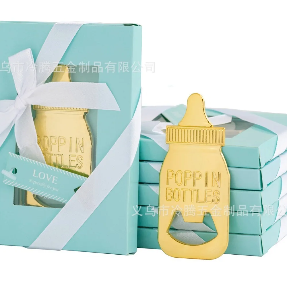 1 Piece Poppin Bottle Key Chain Bottles Opener Gifts for Guest Baby Shower Gender Reveal Party Decorations Supplies Pink Blue
