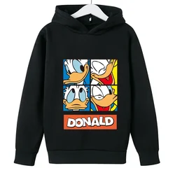 Disney Donald Duck Sweatshirt Clothing Baby Boys Girls Long Sleeve Donald Duck Pullover Toddler Sweater Autumn Hoodie Clothes