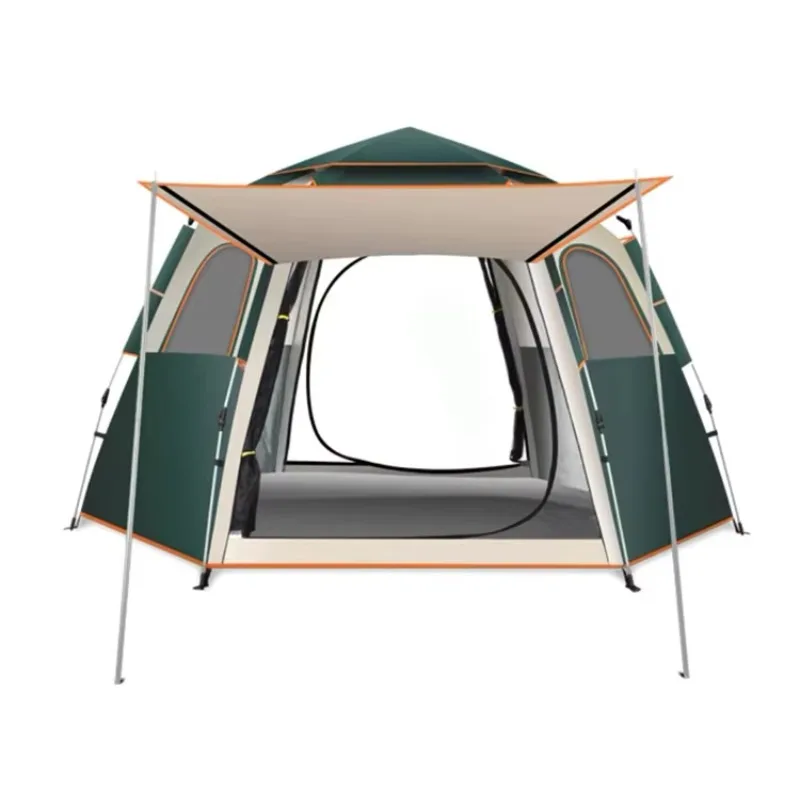 6-Sided Folding Camping Tent, Portable Outdoor Automatic Tent, Thickened Waterproof for Camping Hiking