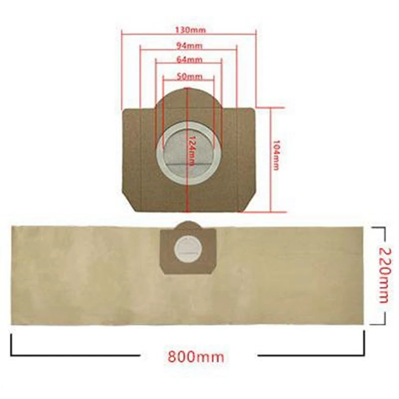 15PCS ถุงกระดาษกรองอุปกรณ์เสริมสําหรับ Karcher A2204 WD3300 MV3 6.959-130 เครื่องดูดฝุ่น