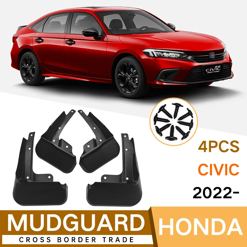 

For Honda Civic 2022 black car mudguard Reduce dust Resist tire dirt car accessories tools