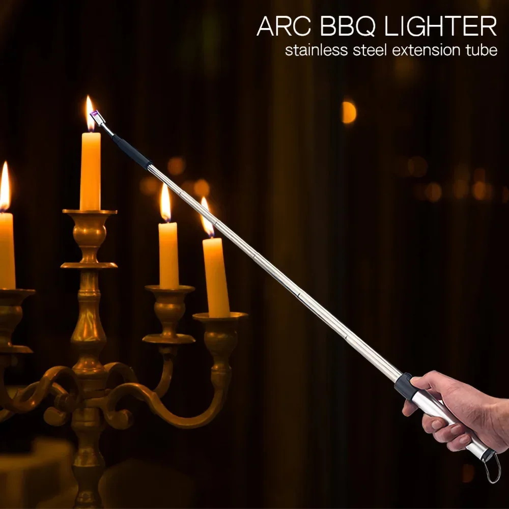 70 CM BBQ Candle USB Lighters Long Adjustable Rechargeable Kitchen Windproof Cigarette Lighters Plasma Pulsed Powerful Arc