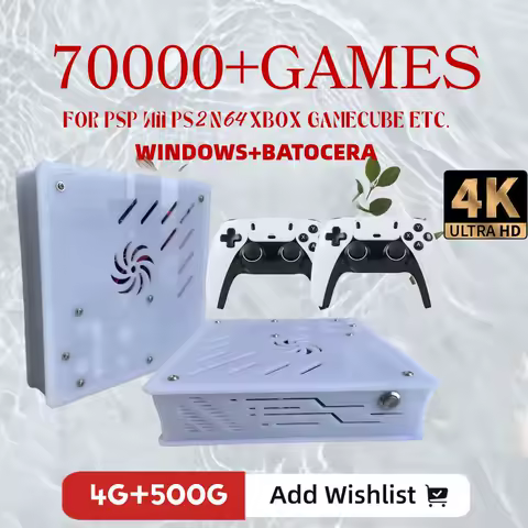 2026 New X8 Retro Game Console 500GB | 70,000+ Games | 60+ Emulators | 4K HD | Plug &amp; Play | PS2 Wii PSP GC N64 Xbox Dual System