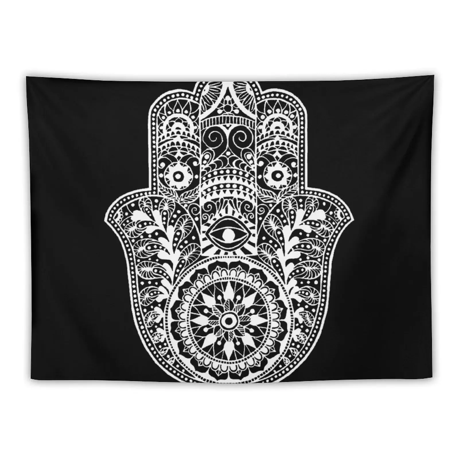 White Hamsa Hand Tapestry Cute Decor Decorative Wall Tapestry