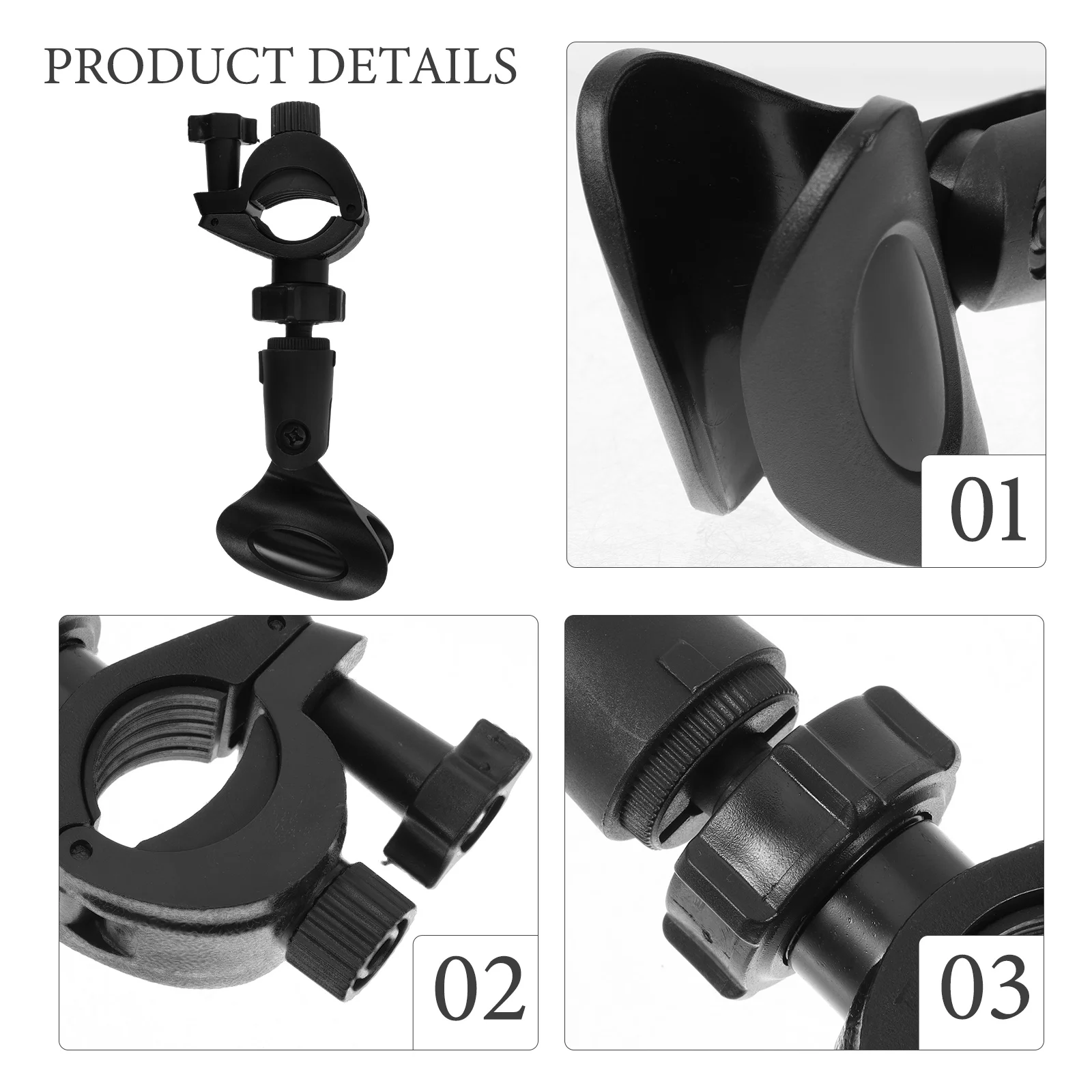 Lids Microphone Extension Clip Clamp Stand Fixed Head Universal Holder Holders Black