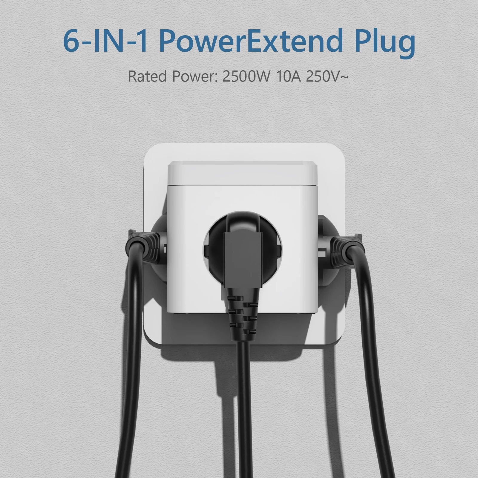 Wall Socket Extender with Switch 3 Outlets 2 USB A and 1 Type C Port Portable Cube Socket Power Strip Adapter Charger For Travel image 6