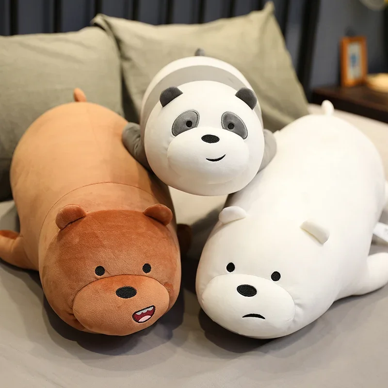 

Оригинальные плюшевые игрушки The Bare Bears, гризли, панда, ледяной медведь, мягкая кукла Kawaii We Bare Bears, плюшевая подушка для прикроватной тумбочки, подарок