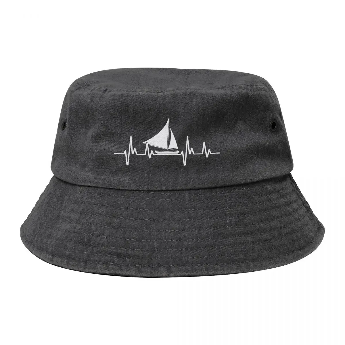 

Heartbeat Sailing Sailboat Cowboy Denim Fisherman Hat With Printing