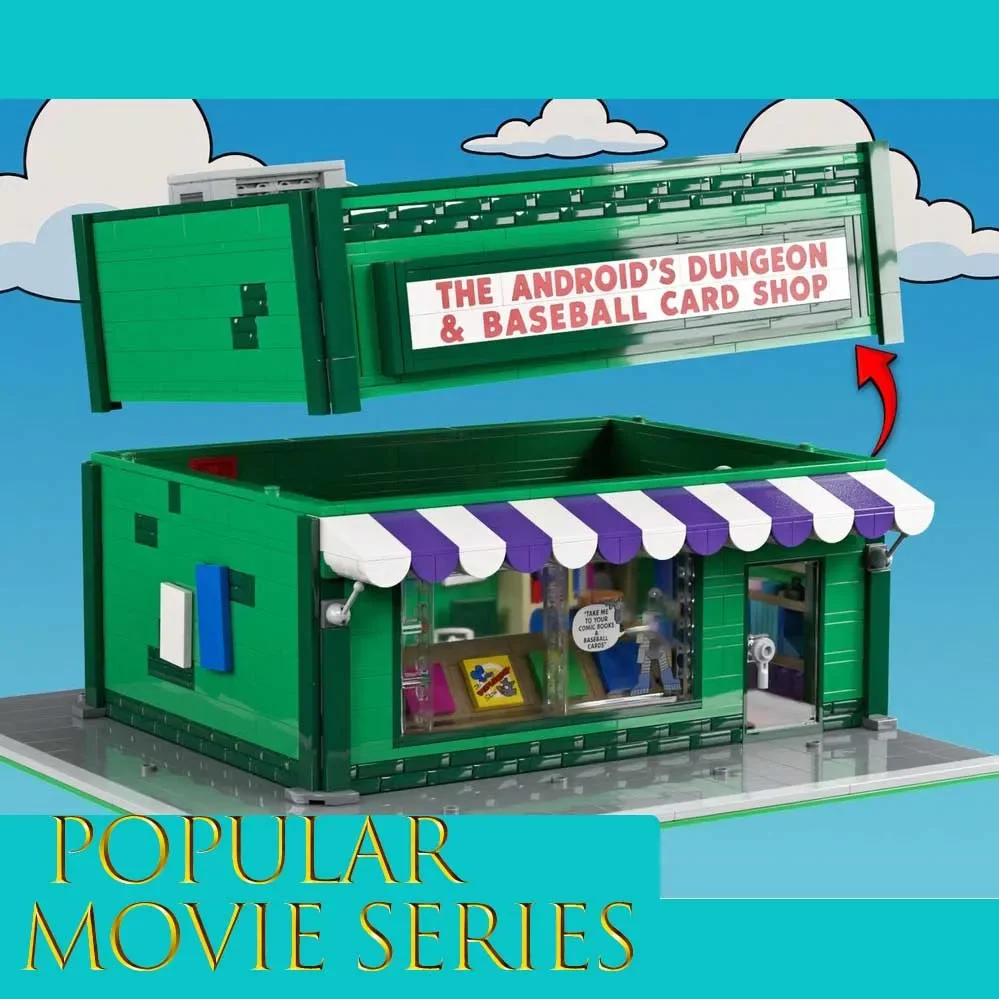 Popular Movie Series Moc Building Blocks Dungeon & Baseball Card Shop Model Technology Bricks DIY Assembly Set Gifts Holiday Toy