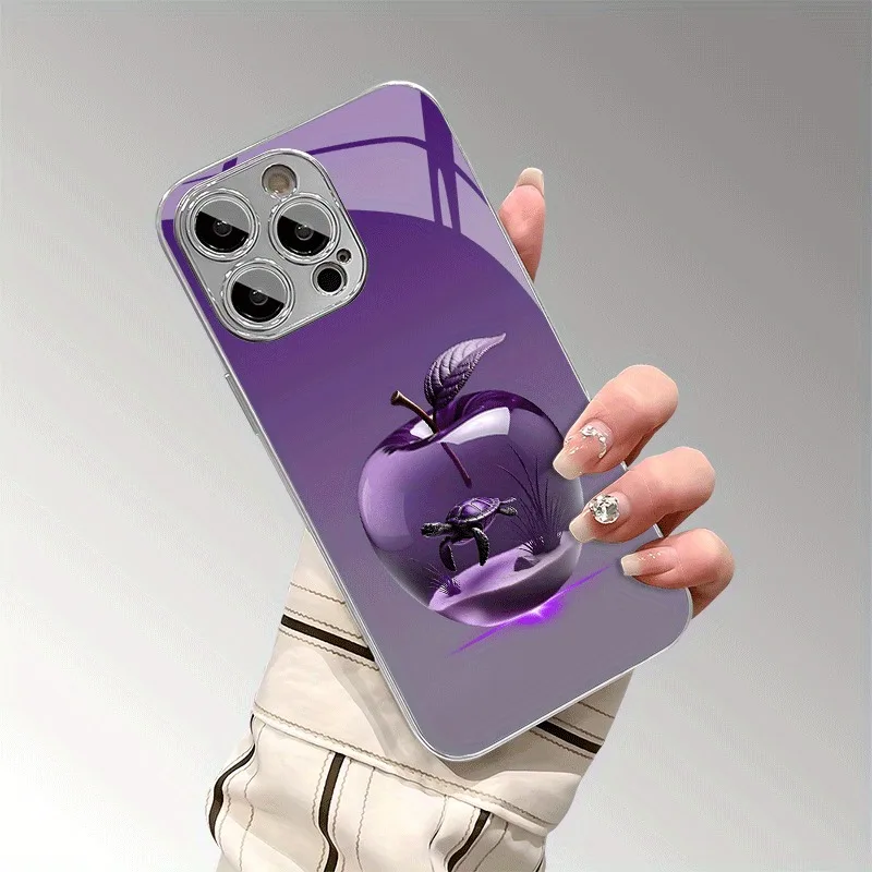 Creative Turtle For Apple Glass Electroplated Phone Case for Samsung Galaxy S25 S24 S23 S22 S21 S20 S10 S9 FE Plus Ultra 4G 5G