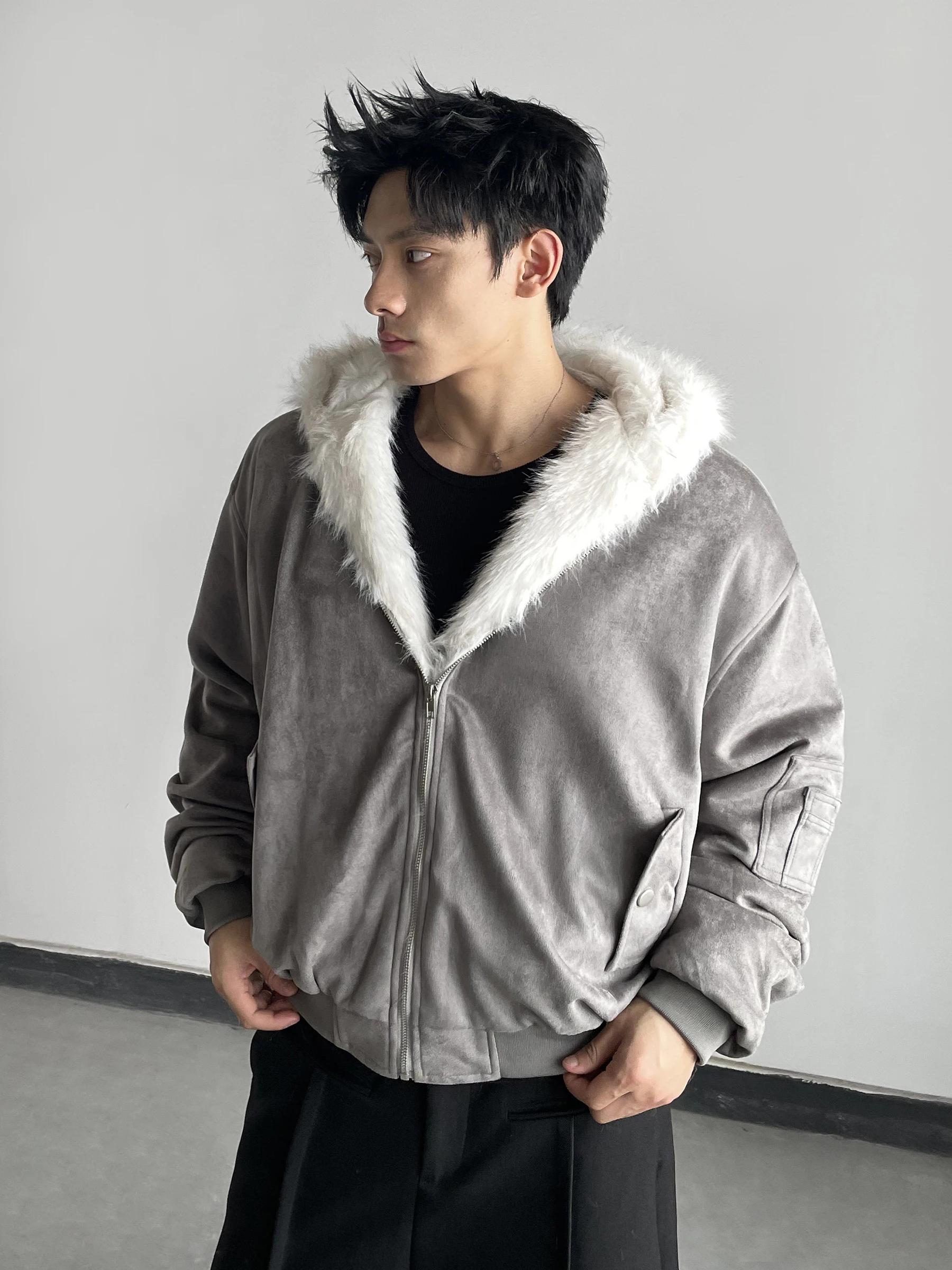 سترات شتوية جديدة لعام 2025 للرجال والنساء معاطف فضفاضة ومريحة ومتعددة الاستخدامات وسيم وأكمام طويلة سترات بغطاء للرأس ناعمة وسميكة #5