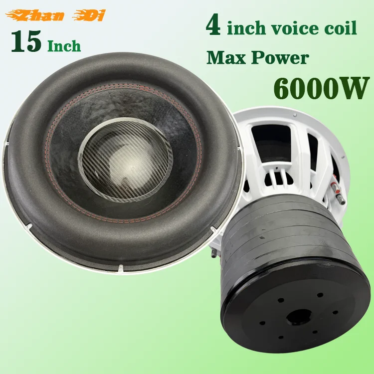 

15 Inch Car Audio Subwoofer RMS 4000 Watt High Power 7 Magnets Strong Bass Dual Coils Aluminium Frame Subwoofer