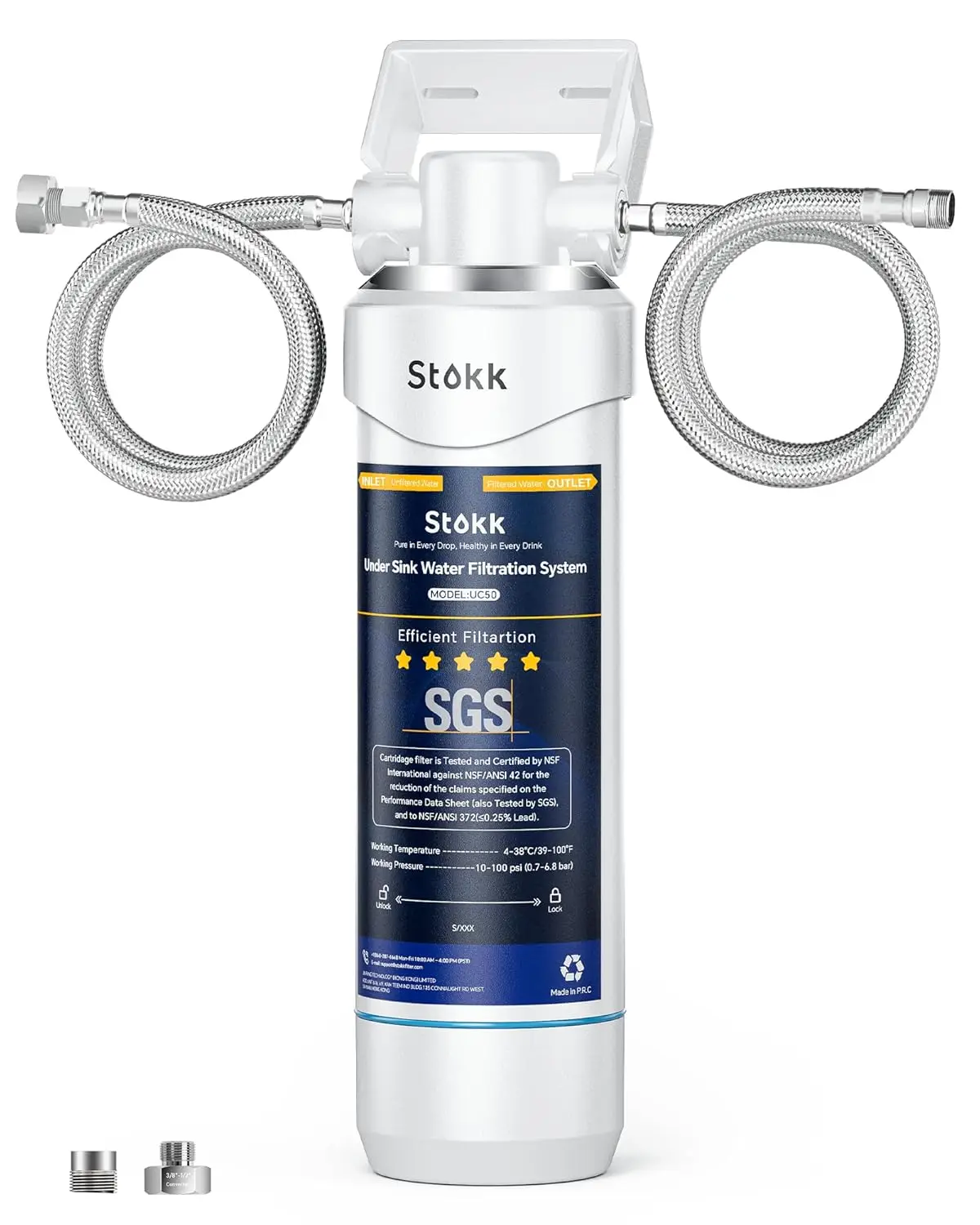 

Under Sink Water Filter Reduces Lead, Chlorine, Bad Taste & Odor, 26000 Gallons Capacity Direct Connect to Faucet