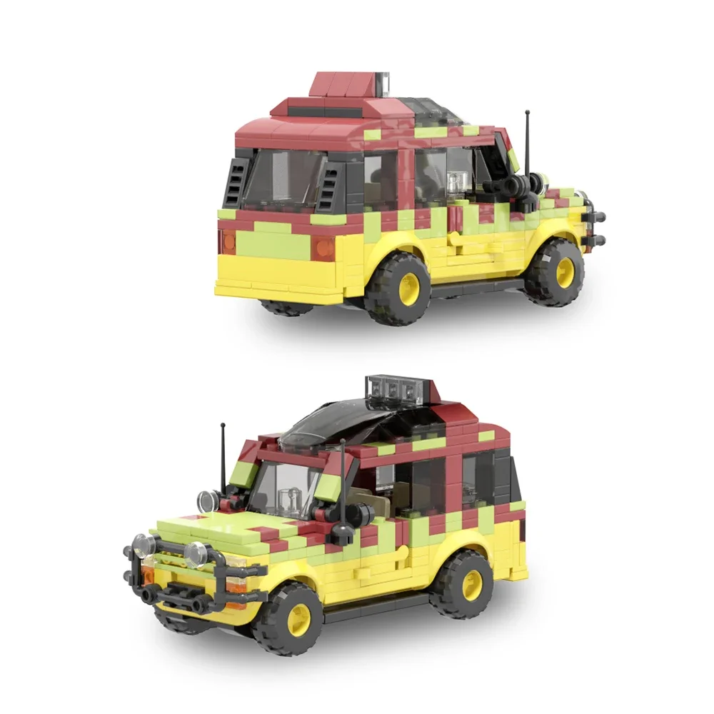 Jurassic Public Explorer Vehicle Soldier Building Blocks MOC25912 German Willis Jeeped Car Toys For Children Kids Birthday Gifts