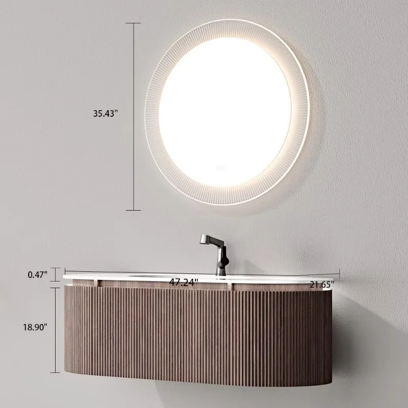 Brown WC Vanity Direct Modern Wholesale Waterproof Bathroom Cabinet Vanity with Sink and Mirror