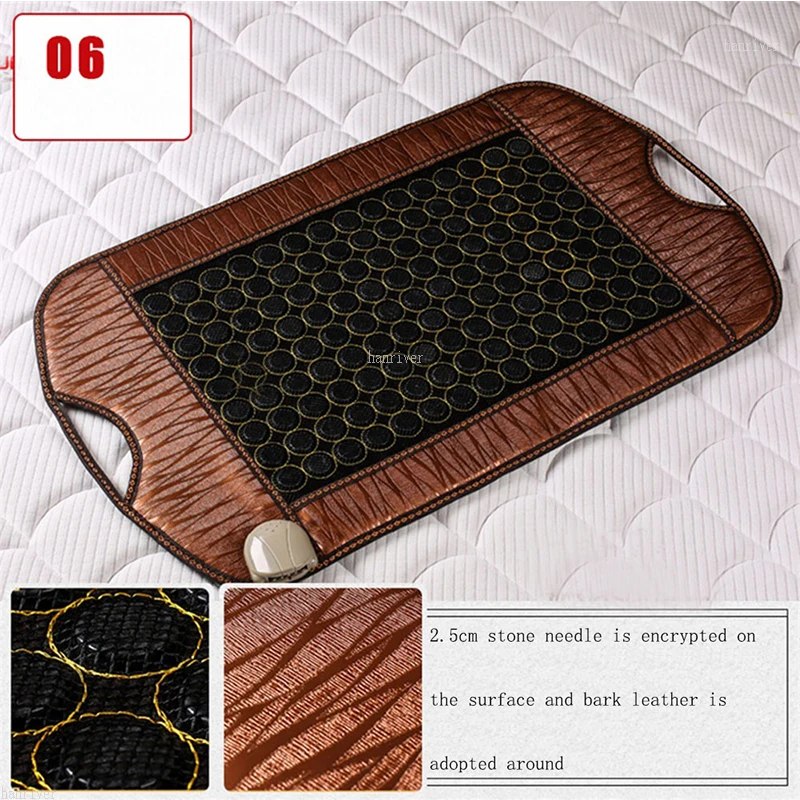 87*48cm natural jade massage pad home health care storage stone physiotherapy seat cushion heating adjustable temperature 220V