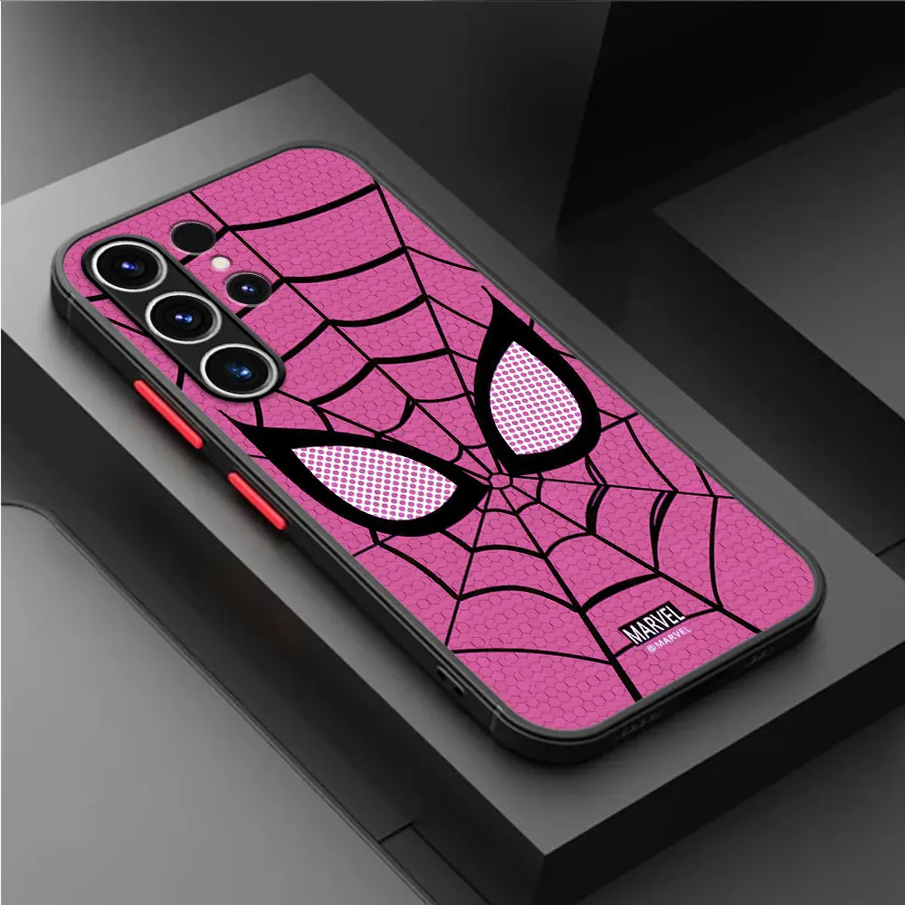 Luxury Phone Case for Samsung Galaxy S23 Ultra S21 S22 Plus S10 Lite S20 FE S9 S24 Ultra Cover Marvel Sipider man Logo Cases