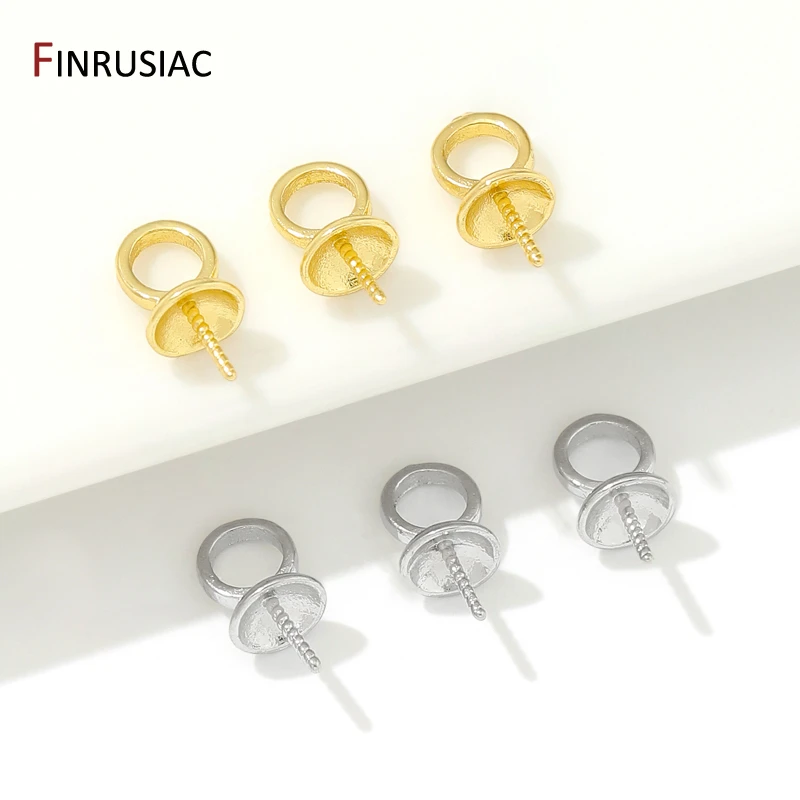 18K ทองชุบทองเหลืองไข่มุก Clasps ตกแต่ง Connector,ไข่มุกสกรูเกลียวตาไก่ Clasps สําหรับเครื่องประดับ DIY ทําอุปกรณ์