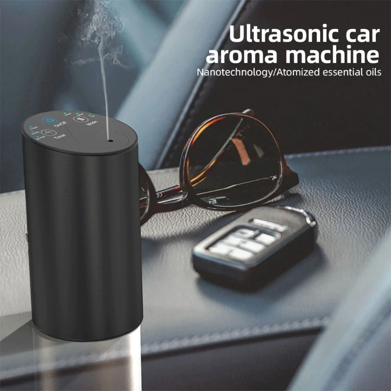 Cordless Car Essential Oil Diffuser USB Aroma Vaporizer Super Quiet Waterless Type-C Battery Powered with Adjustable Mist