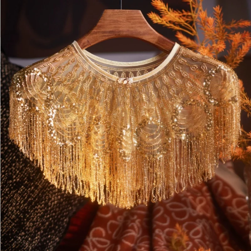 

Versatile And Super Immortal Handmade Pearl Embroidered Shawl