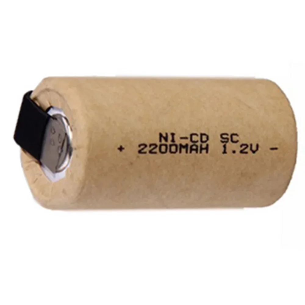 2-10 sztuk baterii wkrętarko-wiertarka elektryczna SC 1.2V 2200mah Sub C Ni-Cd akumulator Battey z zakładką zasilające komórki NiCd SUBC