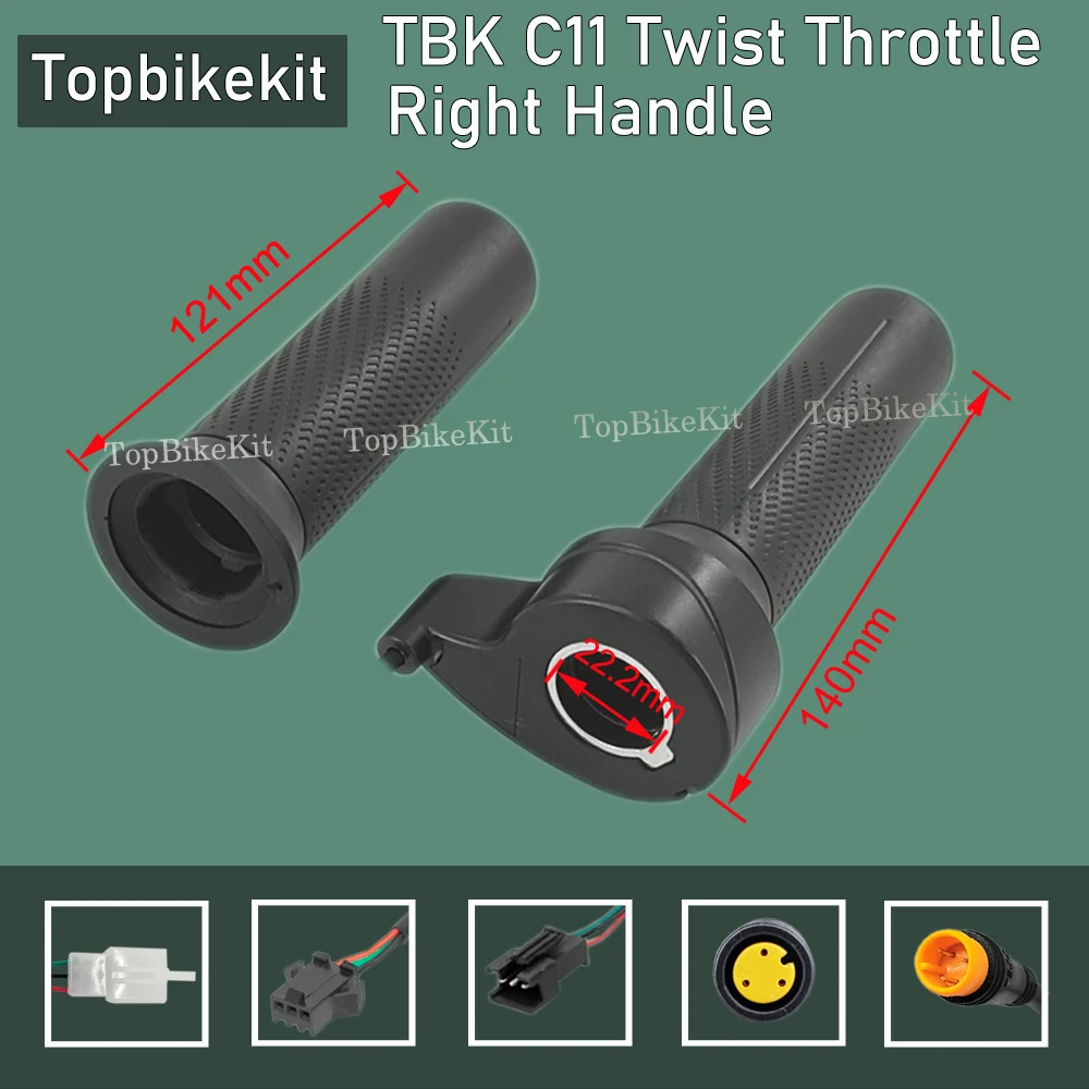 Bafang Mid Motor Throttle Ebike Twist Grip Throttle 22.2mm TBK-C11 Handbar Throttle with Julet WP Plug/SM/Higo Plug/2.8 Plug