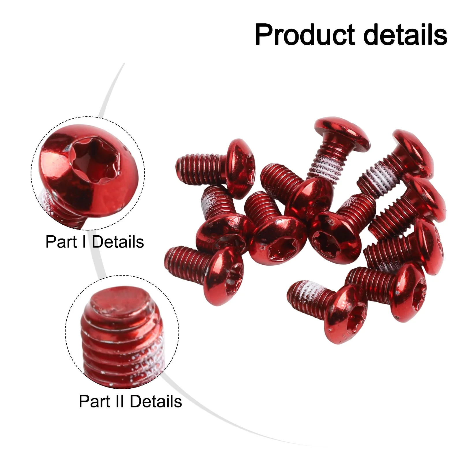 Set of 12 Aluminum Alloy Disc Brake Bolts M5*10mm for Mountain Bike For ROTORs Designed for Reliable Performance and Durability