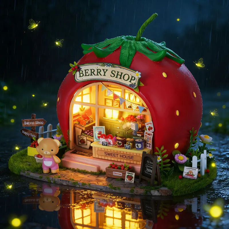 

DIY Micro Fruit Doll House Set 3D puzzle Assembly Model DIY Handmade Toys Home Bedroom Decoration Girl Birthday Gift Dollhouse