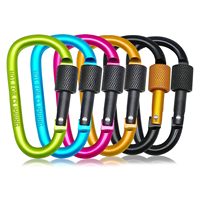 5pcs Carabiner With Lock Set Aluminium Alloy Tourist Hooks Fishing Carbin Buckle Caribiner Clip Key Holder Keychain Camping Tool