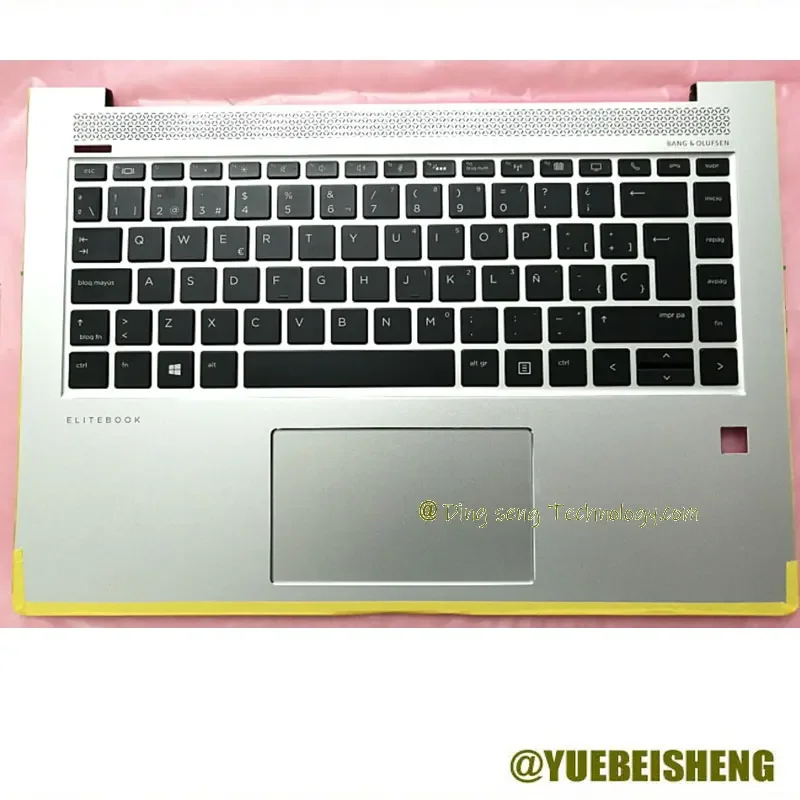 

YUEBEISHENG New For HP Elitebook 1040 G4 Palmrest SP Spanish keyboard upper cover FP hole Touchpad 3CY0GKA0190