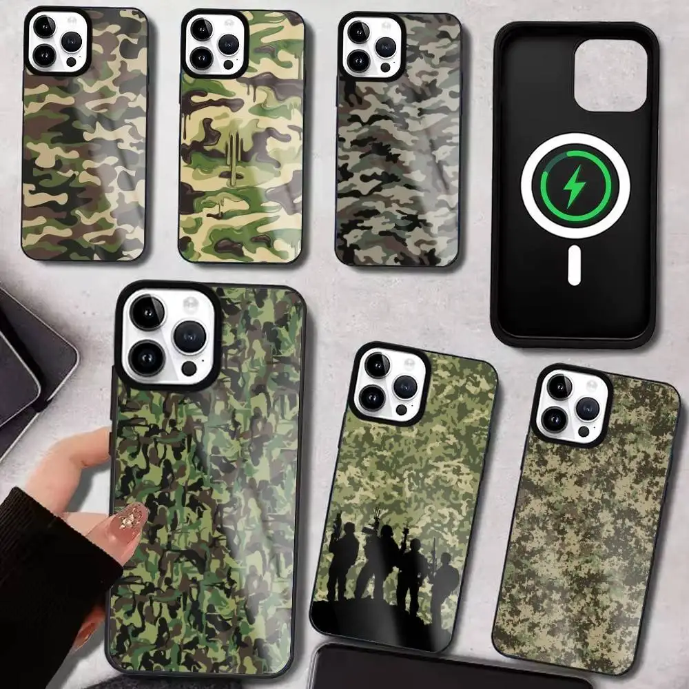 

Camouflage Camo Phone Case For iPhone17,16,15,14,13,12,11 Plus,Pro Max, New Magnetic Wireless Charging
