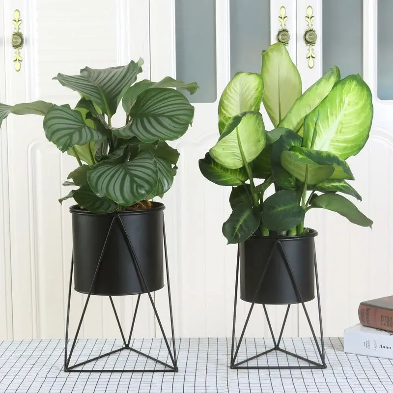 

New Durable Geometric Metal Flower Pot Stand Indoor Garden Plant Holder Display Planter Iron Flower Stand Gardening Supplies S/L