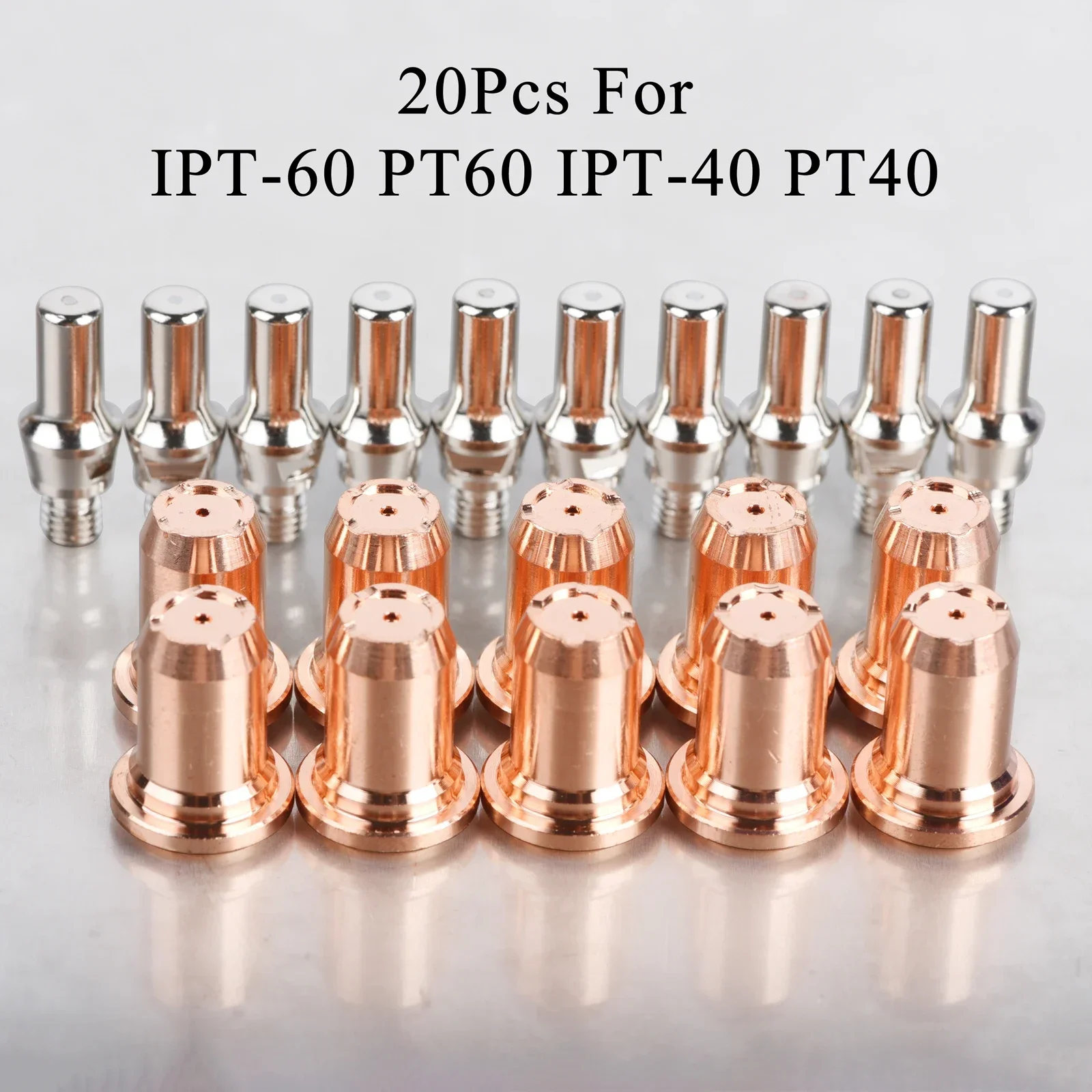 

20PCS IPT-60 PT-60 PT60 IPT-40 PT40 Electrode 52582 Nozzle 51312P.09 Fit Plasma Cutter Torch Consumables