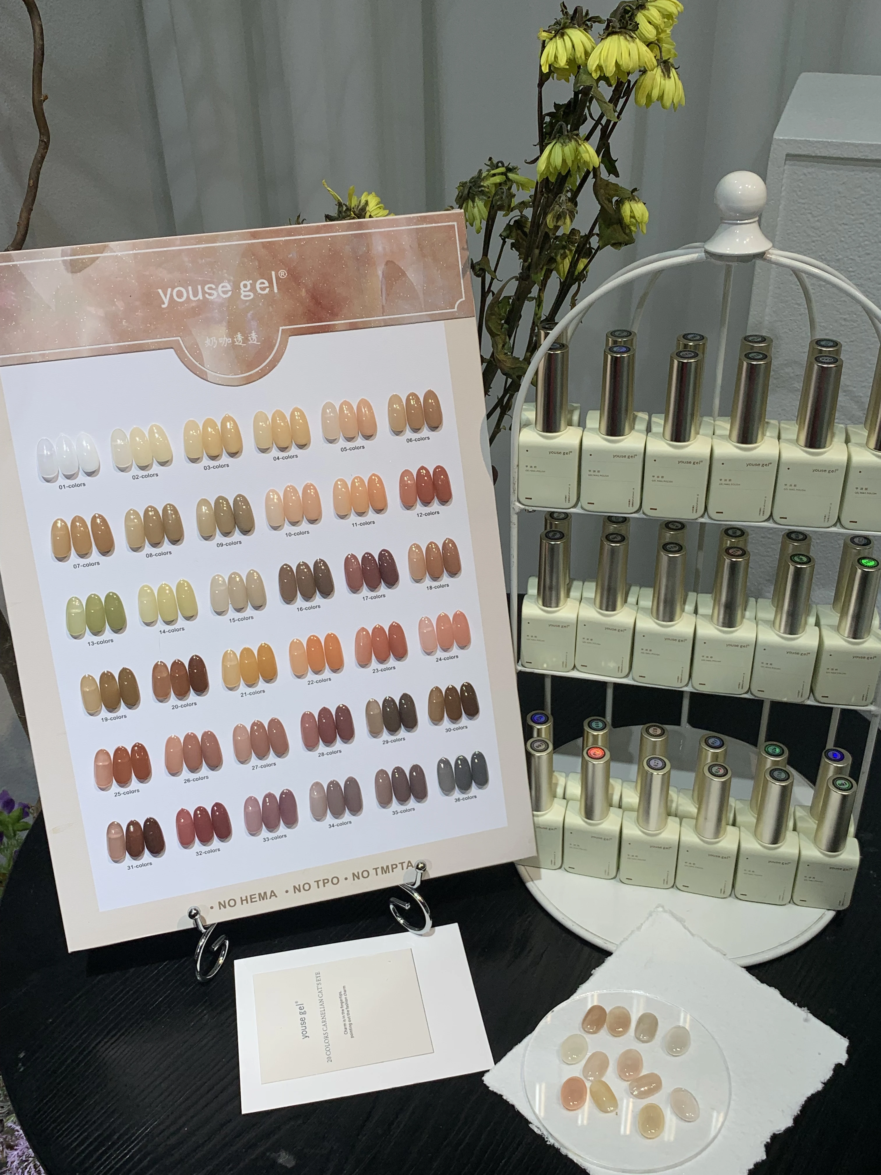 

36-color milk coffee apricot jelly nail polish gel set with color chart, DIY nail art gel, artistic nail art charm, suitable for