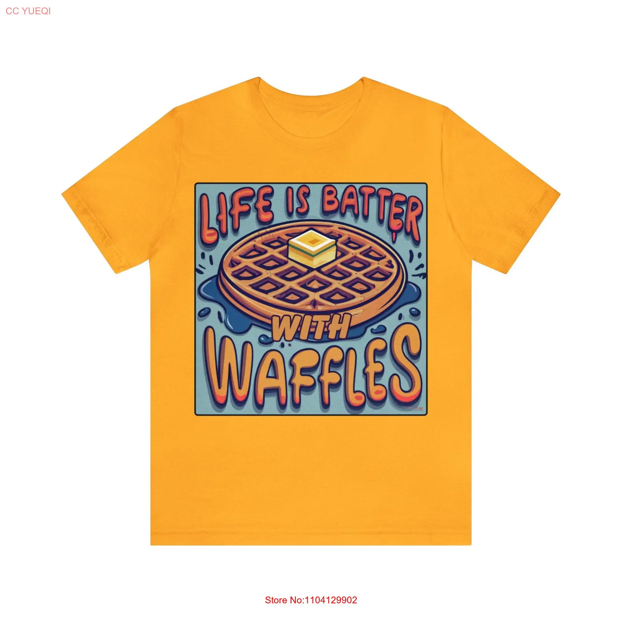 Life is Batter with Waffles Jersey  T Shirt yummy breakfast delicious golden syrup butter fresh brunch