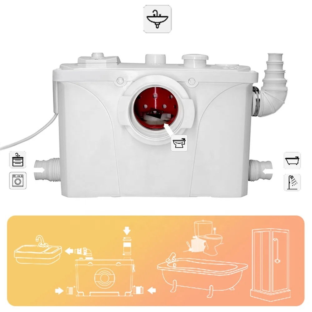 ปั๊มสุขภัณฑ์แบบดูดแยกชิ้น FLO700 สำหรับโถสุขภัณฑ์ญี่ปุ่น แบบยกสูง ใช้งานได้ยาวนาน ระบบกดน้ำสองระดับ 3 ลิตร / 6 ลิตร