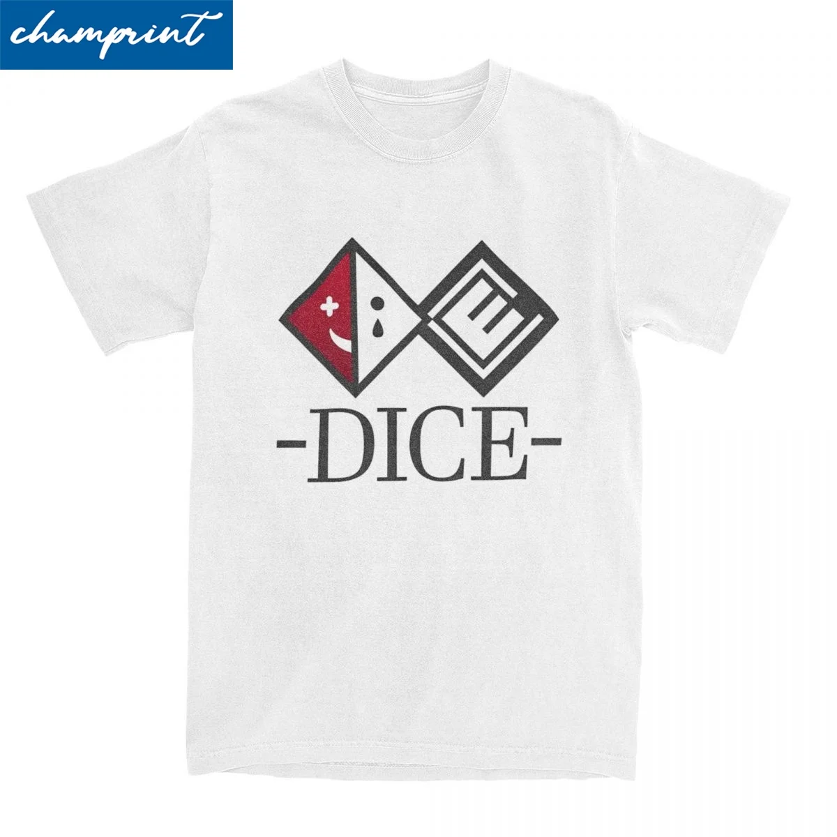 D.I.C.E. Logo T-Shirts for Men Women Danganronpa Novelty Pure Cotton Tee Shirt O Neck Short Sleeve T Shirt Printing Clothes