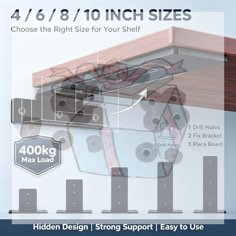 Extra Thick Bracket Hidden Type With Screw 3mm Thickness Bracket Set Shelve Invisible Bracket Storage Rack Three-Legged Support