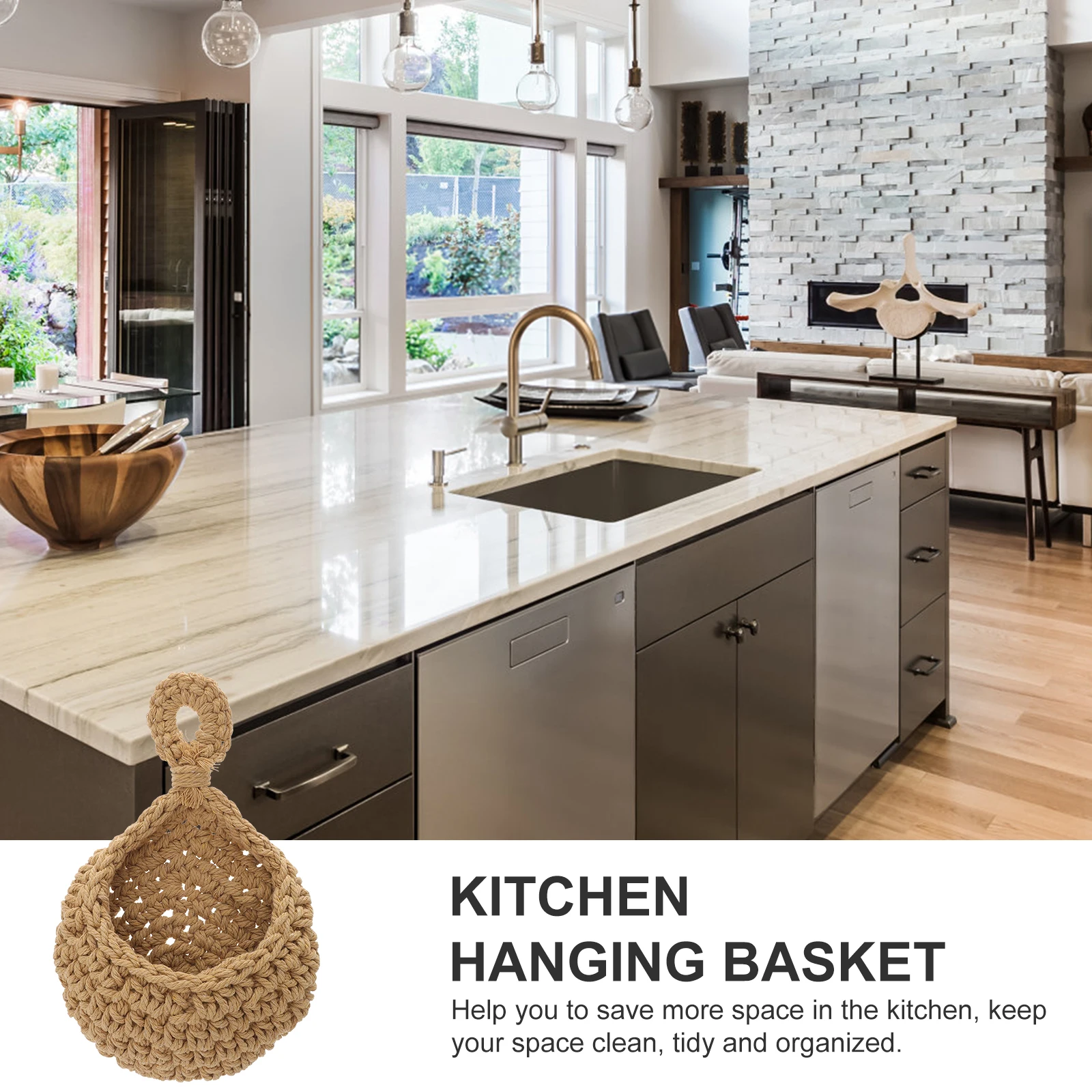 

Fruit Vegetable Basket Woven Rope Hanging Hammock Kitchen Wall Basket Organize Fruits Vegetables Neatly Fruit Hammock