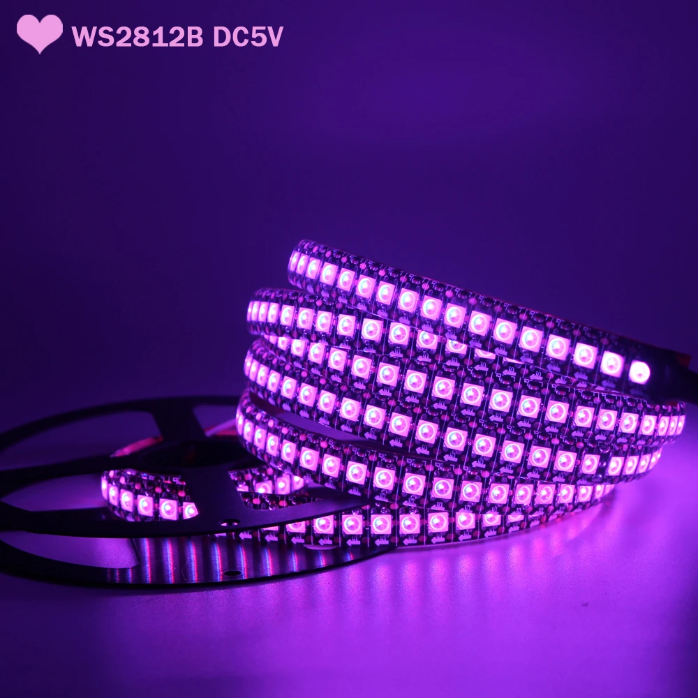 Tira de luces LED RGBIC DC 5V WS2812b, lámpara flexible personalizable DIY programable para renovación de iluminación de sala de juegos