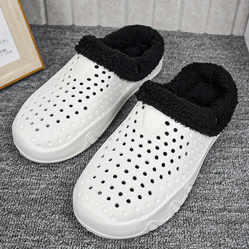 Winter Men Slippers Warm Cotton Shoes Casual Slides EVA Plush Shoes Comfortable Light  Slippers Indoor Shoes For Couple 36-47