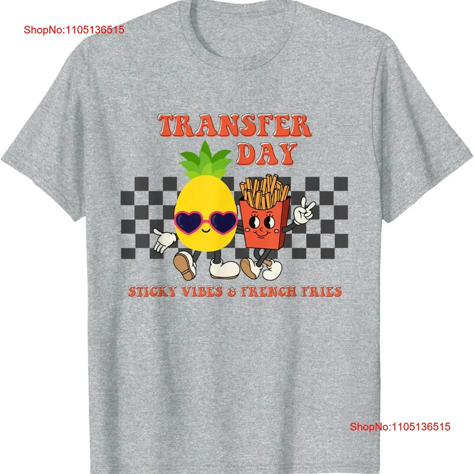 Retro Groovy Transfer Day Sticky Vibes IVF Couple Embryo T Shirt  vintage Washed Stylish homme Slightly fashion