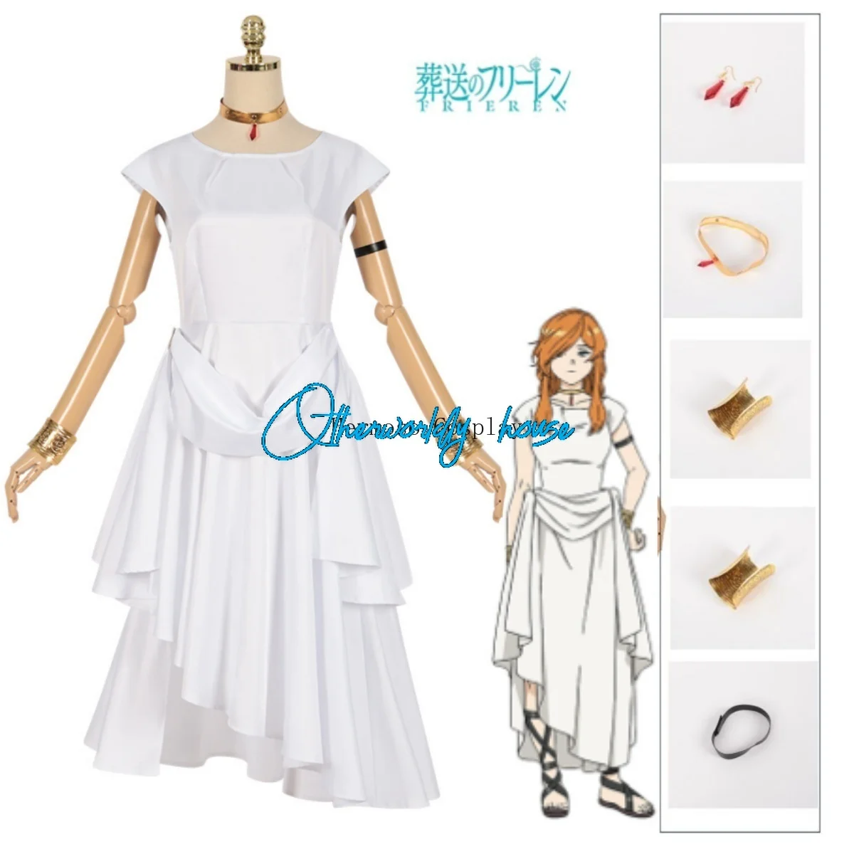 

Flamme Cosplay Costume Anime Sousou No Frieren Flammel Disguise White Dress Adult Women Outfits Halloween Roleplay Con Clothes